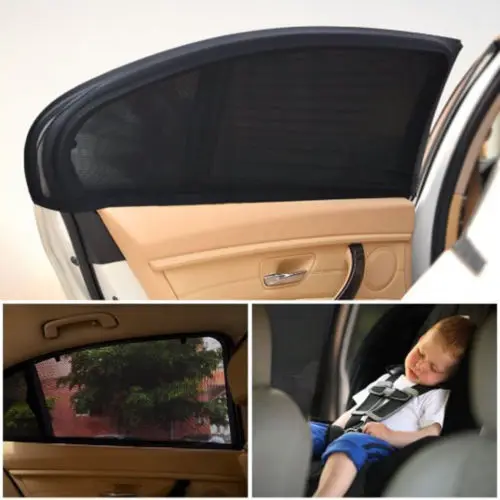 2x детские носки с солнцезащитным козырьком и рисунком автомобиля, сетчатые носки с квадратным УФ-покрытием на заднее боковое окно
