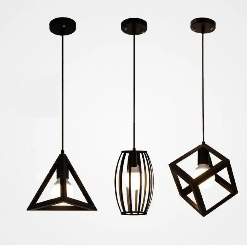 

LOFT lamp Vintage pendant light LED light balck iron metal cage lampshade warehouse style lighting light fixture