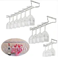 Домашние и барные инструменты для вина, держатель для вина, Стеклянный Стеллаж, подвесной держатель для бокалов, кронштейн для хранения, подставка для бутылки вина под шкафчик, кухонный - изображение