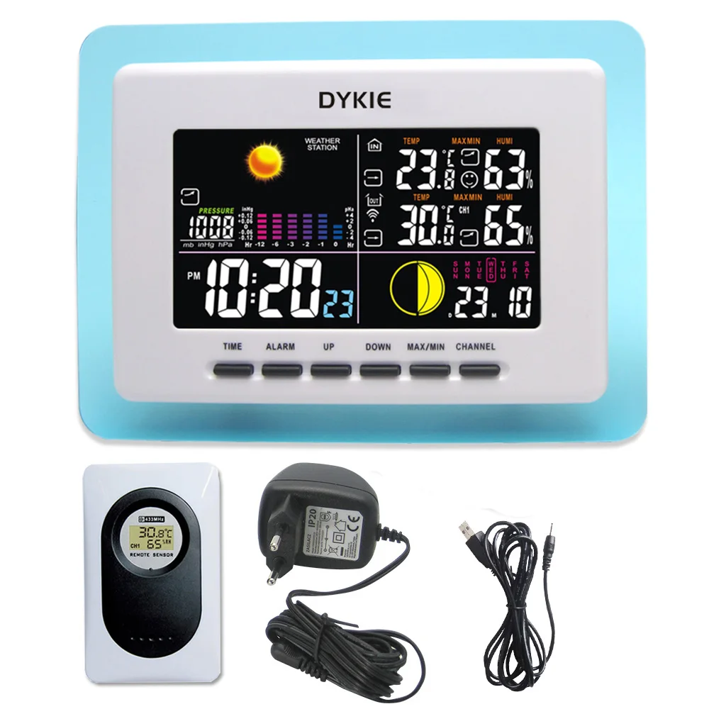 

Digital LED Weather Station Wireless Indoor Outdoor Barometer Thermometer Hygrometer Electronic Temperature Humidity Meter Clock