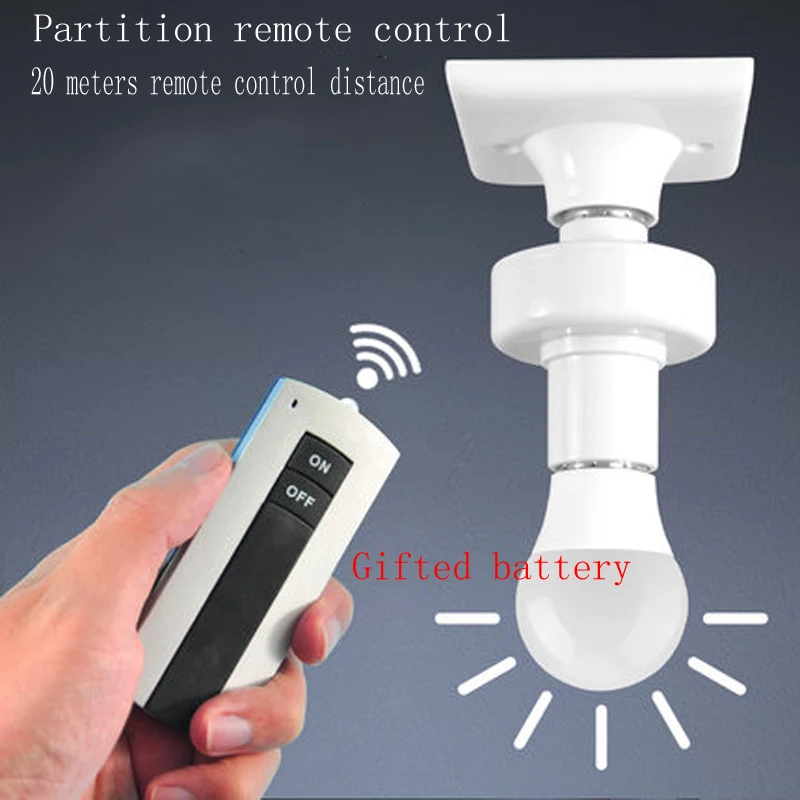 Wireless remote control switch lamp holder E27LED energy saving lamp holder Bedroom corridor