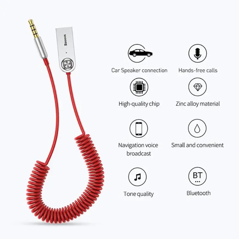

Baseus Speaker Bluetooth Adapter Dongle Cable Music Transmitter USB Bluetooth 5.0 Adapter Audio Cable For Car AUX Receiver