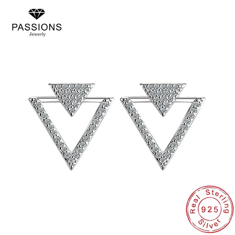 Новые серьги-джекеты из стерлингового серебра 925 пробы, элегантные серьги-гвоздики, серьги из кубического циркония для женщин, модные ювелирные изделия