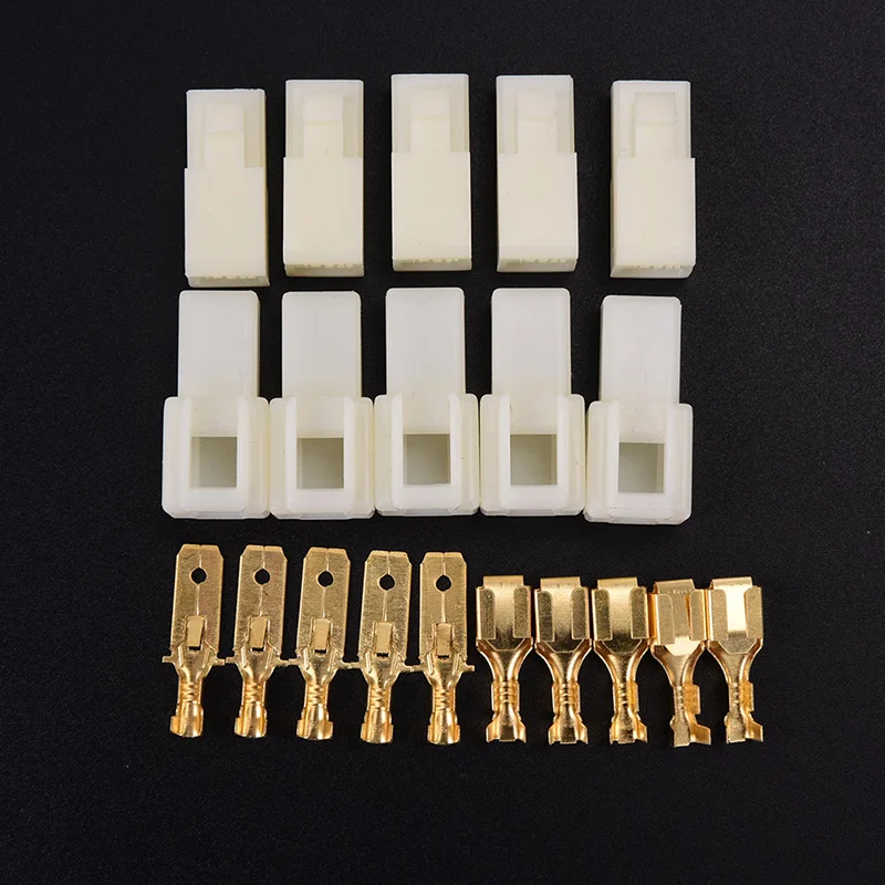 

5Pcs/Set Electrical Wire Connector Kits Male Female Cable Terminal Plug Motorcycle Car 6.3 Mm Automotive