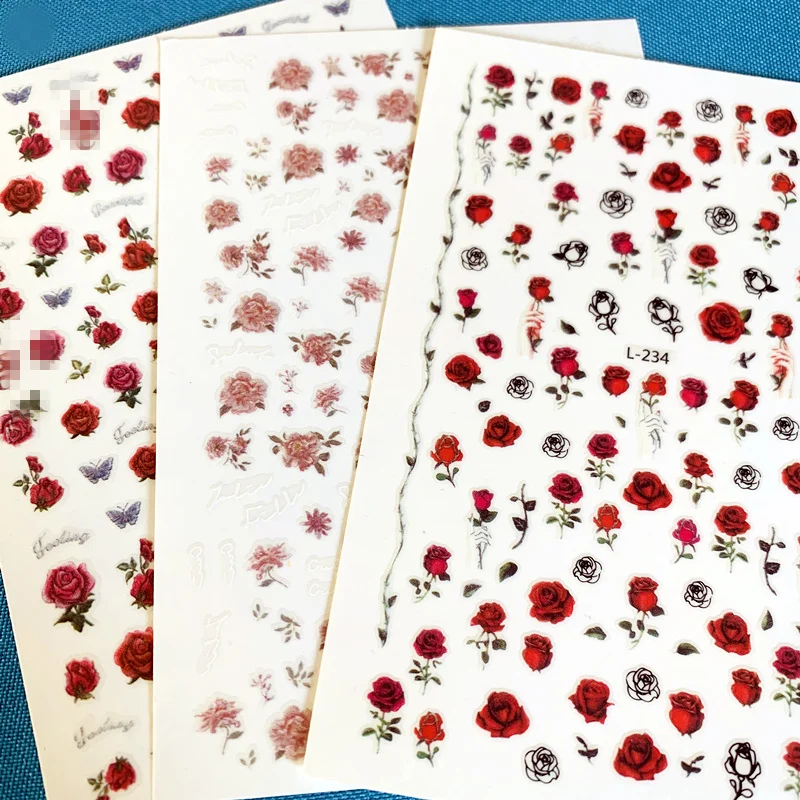 

Newest L-234-267-268 flower 3d nail art sticker nail decal stamping export japan designs rhinestones decorations