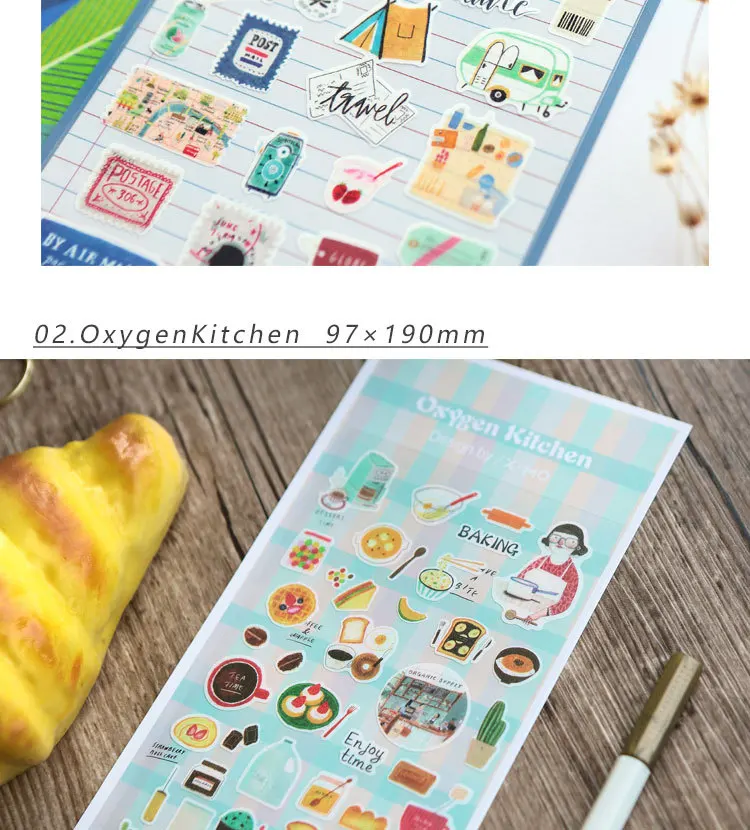 6 Дизайн my trip kitchen карта макияж бумажная наклейка для скрапбукинга мультфильм Стиль планировщик украшение книги