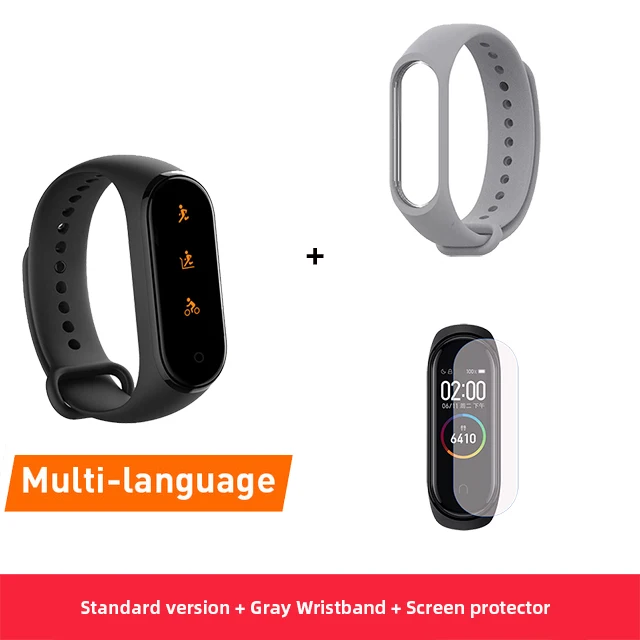 Новейшие Смарт-часы Xiaomi mi Band 4 фитнес-браслет mi band 4 фитнес-трекер Шагомер Bluetooth 5,0 смарт-браслет Xio mi Watch - Цвет: CN Gray