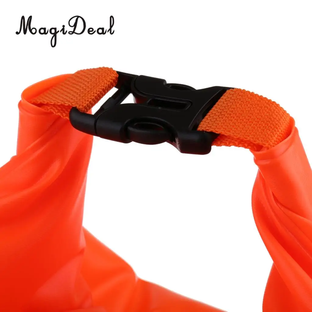  High Visibility Inflatable Swim Buoy Roll Top Dry Storage Bag Open Water Swimming Kayak Canoe Tow Safety Float Equipment