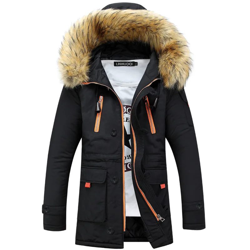 Дропшиппинг зимние мужские куртки и пальто повседневная Толстая Теплая мужская верхняя одежда с капюшоном пальто M-3XL AXP12