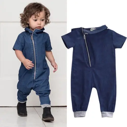 jeans romper for baby boy