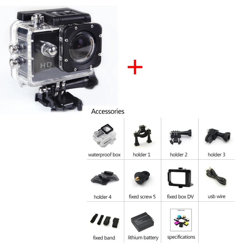 1 Pc Action Sports Camera Accessories Mini 30meter Waterproof Ultra Hd 4k Camcorder Sport Dv
