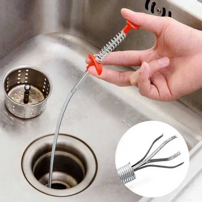 

Kitchen Sewer Dredger Spring Pipeline Hair Cleaning Clamp