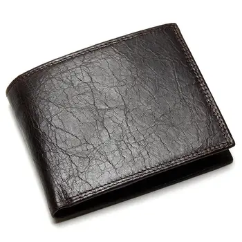 

QIANXILU 2018 New Men Wallet Short Male Purse Wallet Genuine Leather Card Holder Business Men Trifold Leather Card Wallet Men