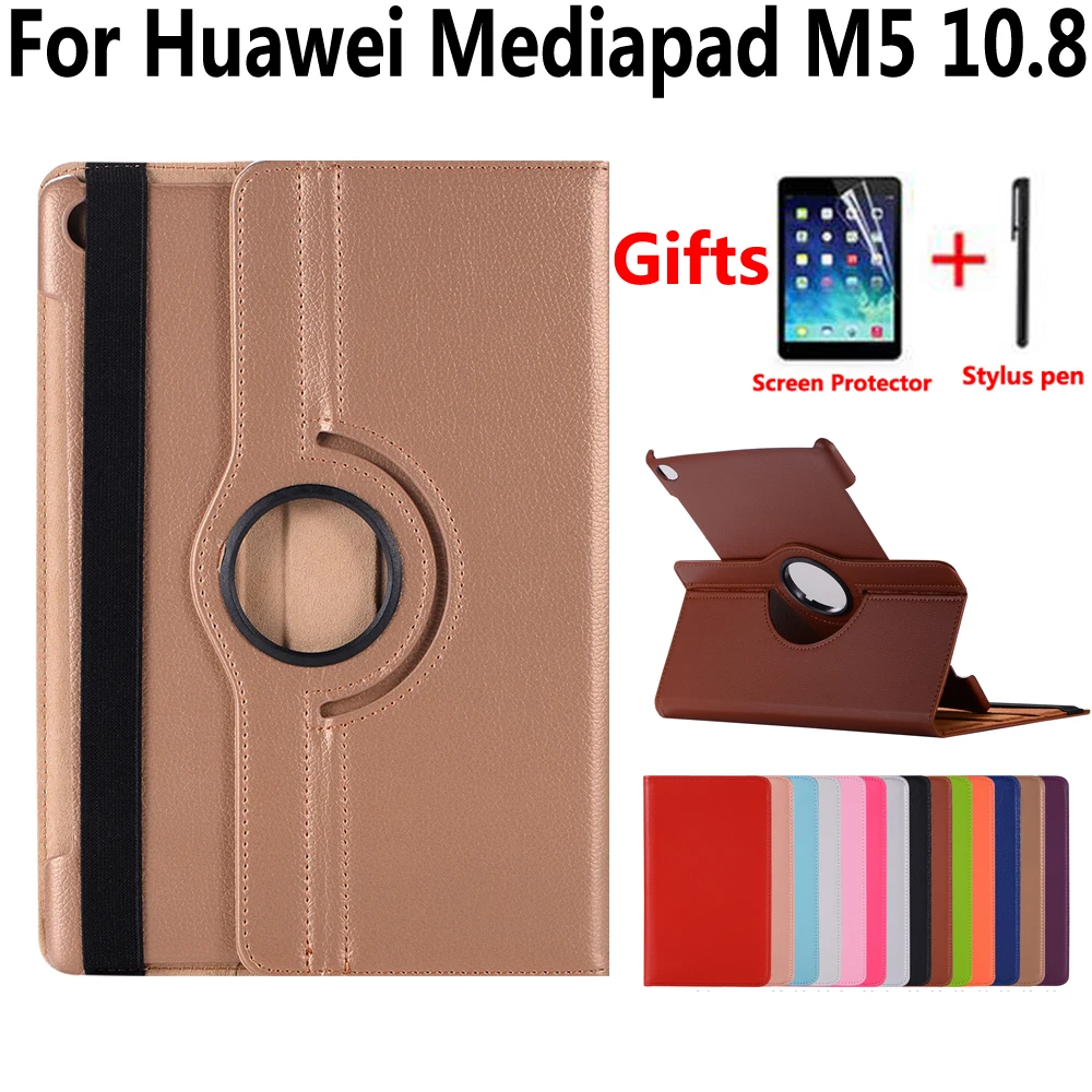 

360 Degree Rotating Case for Huawei Mediapad M5 10 Pro 10.8 CMR-W09 CMR-AL09 Cover Funda Tablet Pu Leather Stand Smart Shell