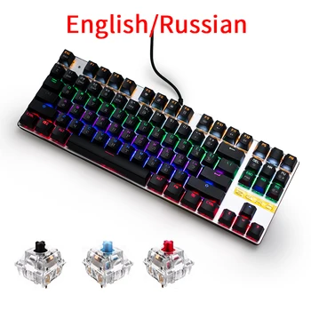 

ME TOO 87 104 keys Computer gaming mechanical keyboard LED backlight keyboard Red/Blue/Black Switch LED mixed light keyboard
