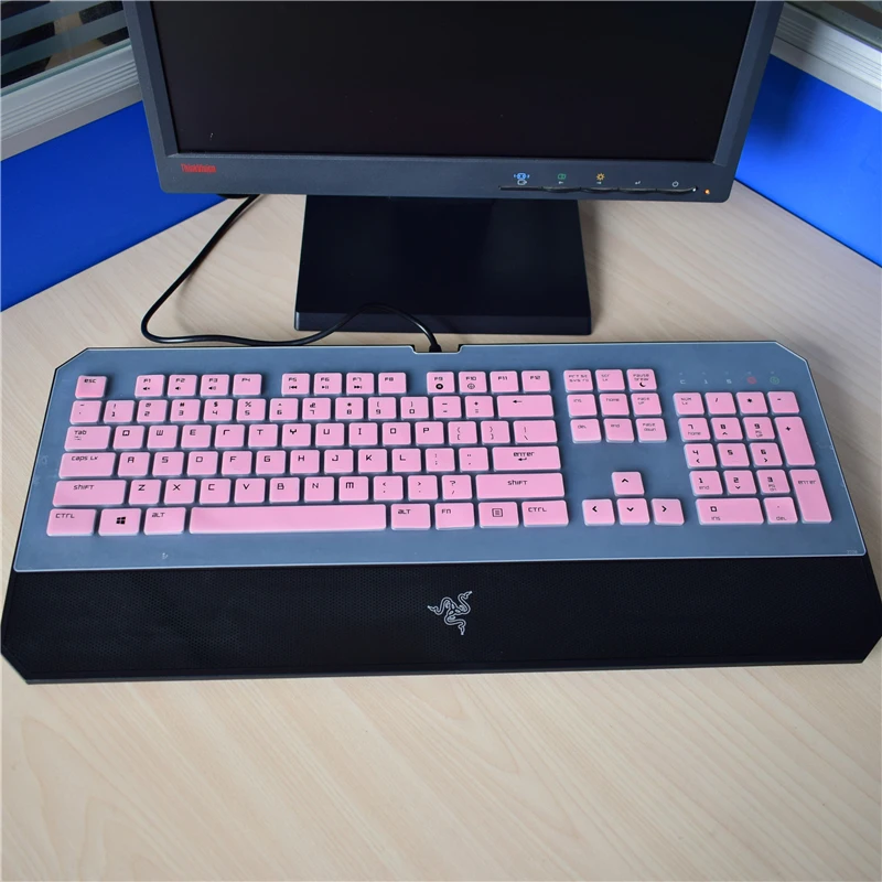 Силиконовый пылезащитный механический защитный чехол для клавиатуры для razer Deathstalker эфирный Deathstalker Chroma - Цвет: pink