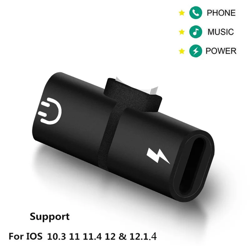 Для адаптера Lightning двойной наушников разветвитель Aux для iPhone 11X7 8 xs MaxAdapter для iPhone IOS 13 Аудио зарядки вызов Aux