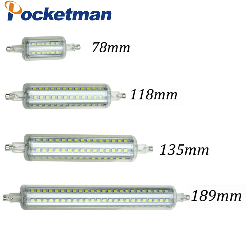 

R7S Dimmable led 10W 118mm 360 degree 2835SMD 5W 78mm lampadas led r7s bulb 12W 135mm 15W 189mm replace halogen lamp