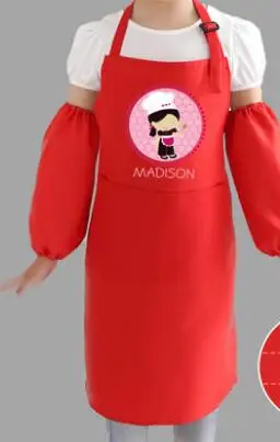 Детский фартук на заказ, рисунок, чистый и сухой рукав, шапка, Детский фартук, отдельно можно напечатать логотип - Цвет: only apron red