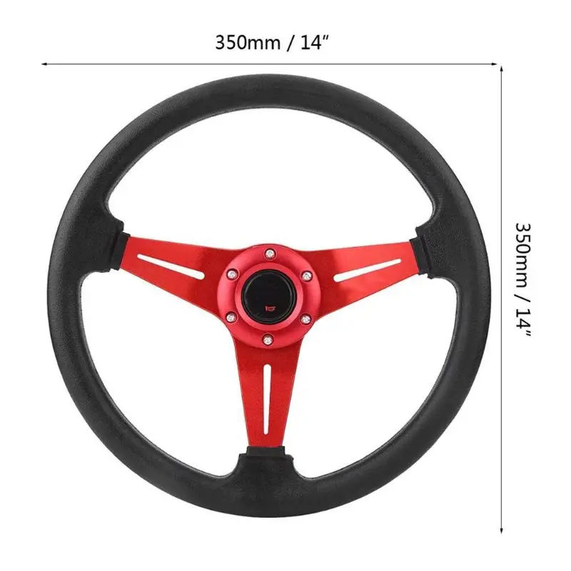 Автомобильный спортивный руль гоночного типа высокого качества Универсальный 14 дюймов 350 мм алюминий+ ПУ 6 цветов на выбор