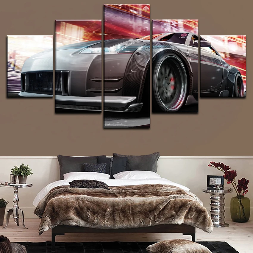 

5 Pieces Nissa Tuning Car Poster Modern Home Wall Decorative Canvas Modular Picture Art HD Print Painting On Canvas Artworks