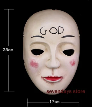 

The Purge Full Face Resin Mask Terror Film Human Clear Plan God Cross Masks Halloween Masquerade Party Cosplay Costume Props