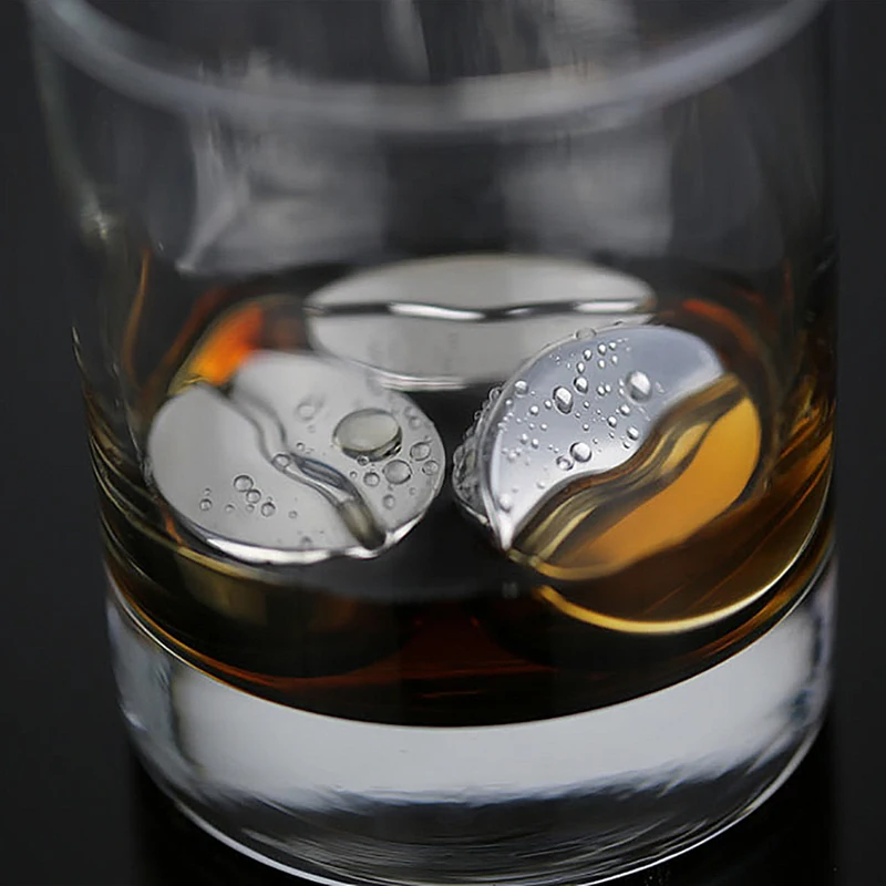 304 Stainless Steel Whiskey Cooler Wine Cooling Stones Ice Cubes Coffee Bean Shaped Stone Glacier Chillers Drink Cooling Tools