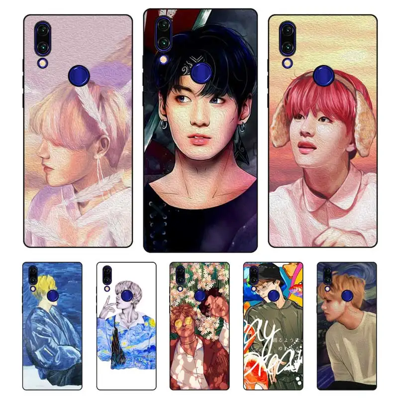 

N358 Painting Taehyung Black Silicone Case Cover For Xiaomi Redmi Note 3 4 4X 5 5A 6 7 Pro Global