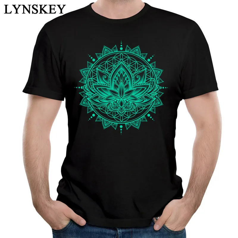 100% Cotton Fabric Tops T Shirt Lotus Mandala - Tosca for Boys Summer T-Shirt Casual Cheap Round Neck Short Sleeve Sweatshirts black
