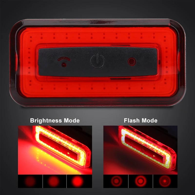 Clearance Dropshipping USB Rechargeable Bike Safety Tail Light Waterproof LED Bicycle Red Rear Light With Batteries for Cycling Safety 3