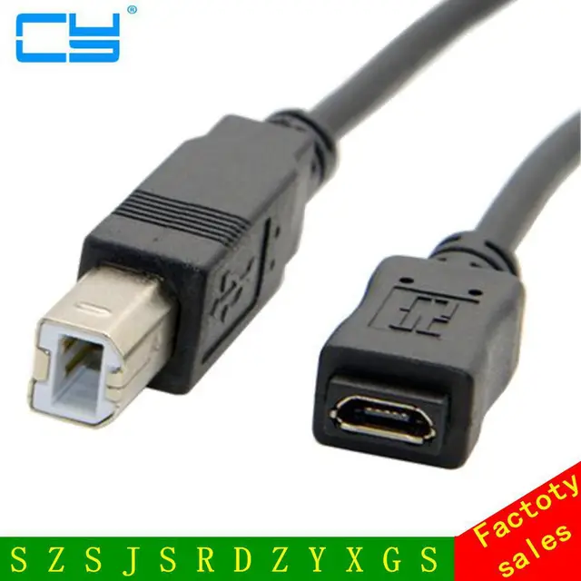 Micro Usb Female To Standard Usb 20 Type B Male Data Cable For