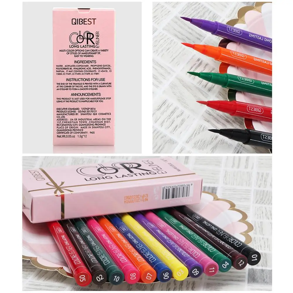 1PC 12 Colors Eyeliner Liquid Waterproof Easy To Wear Make Up Matte Eyeliner 1PC 12 Colors Eyeliner Liquid Waterproof Easy To Wear Make Up Matte Eyeliner