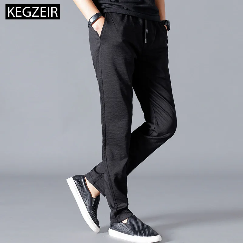 

KEGZEIR 2019 Spring Winter Fashion Sweat Pants Men Slim Fit Stretch Trousers For Men Casual Pworkout Pants Men Pantaloni Uomo