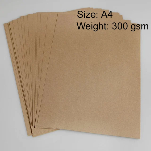 300gsm A4 Brown Kraft Paper cardboard Wood Pulp thick Paper 50 sheets