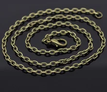DoreenBeads 12 Cadeia Tone Bronze Texturizada Colar 0.8 milímetros de espessura 24