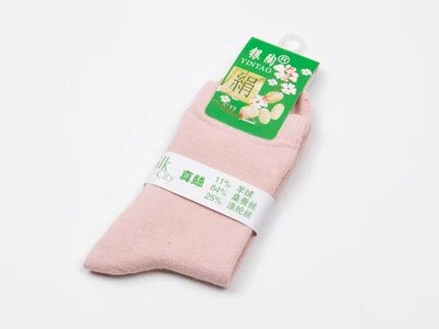 Шелк ashmere осень и зима утолщение женские носки пот поглощающий антибиотик анти-запах тепловой Анти-icer - Цвет: sold color pink