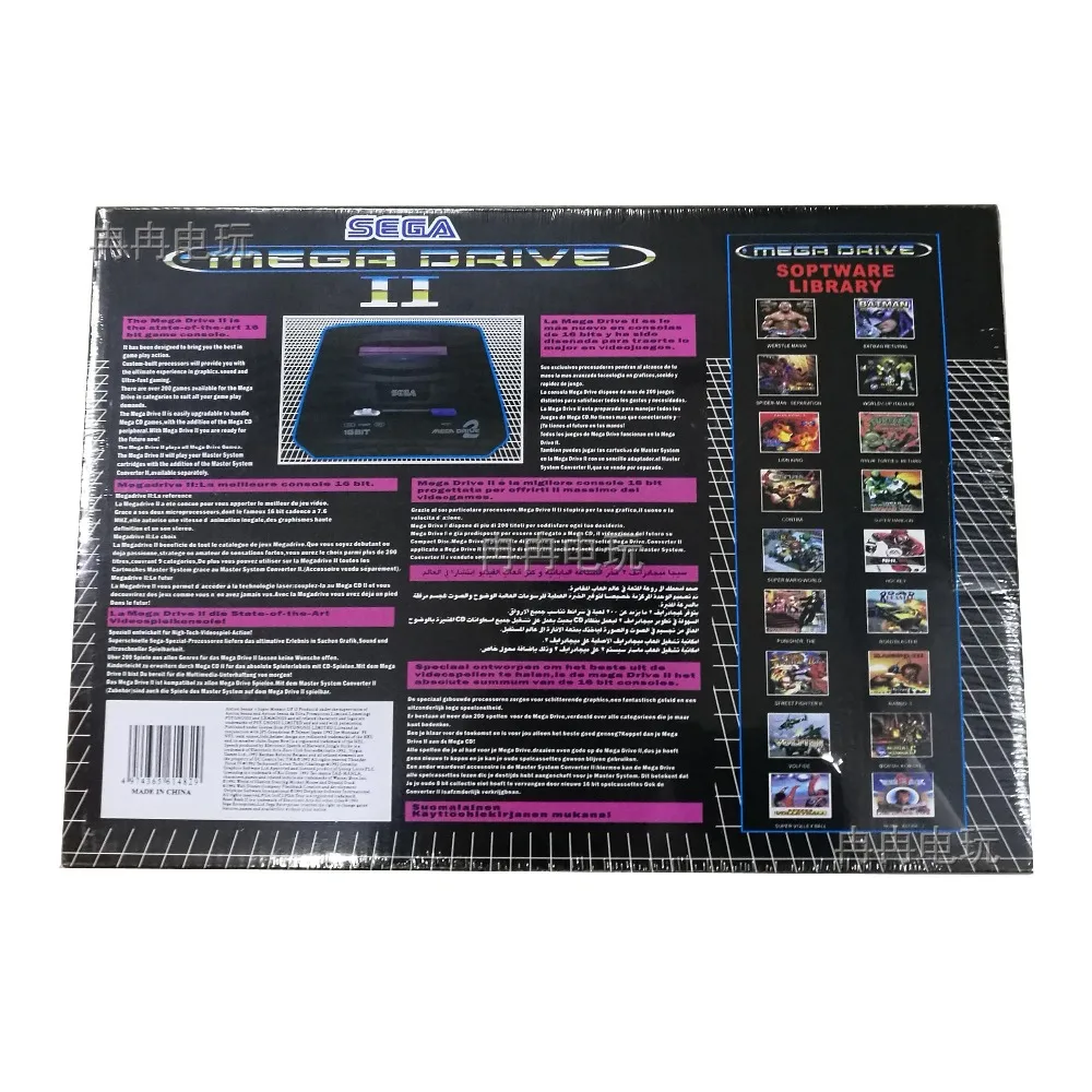 Игровая консоль Supprot PAL Sega MD2 16 битная Классическая портативная игровая приставка
