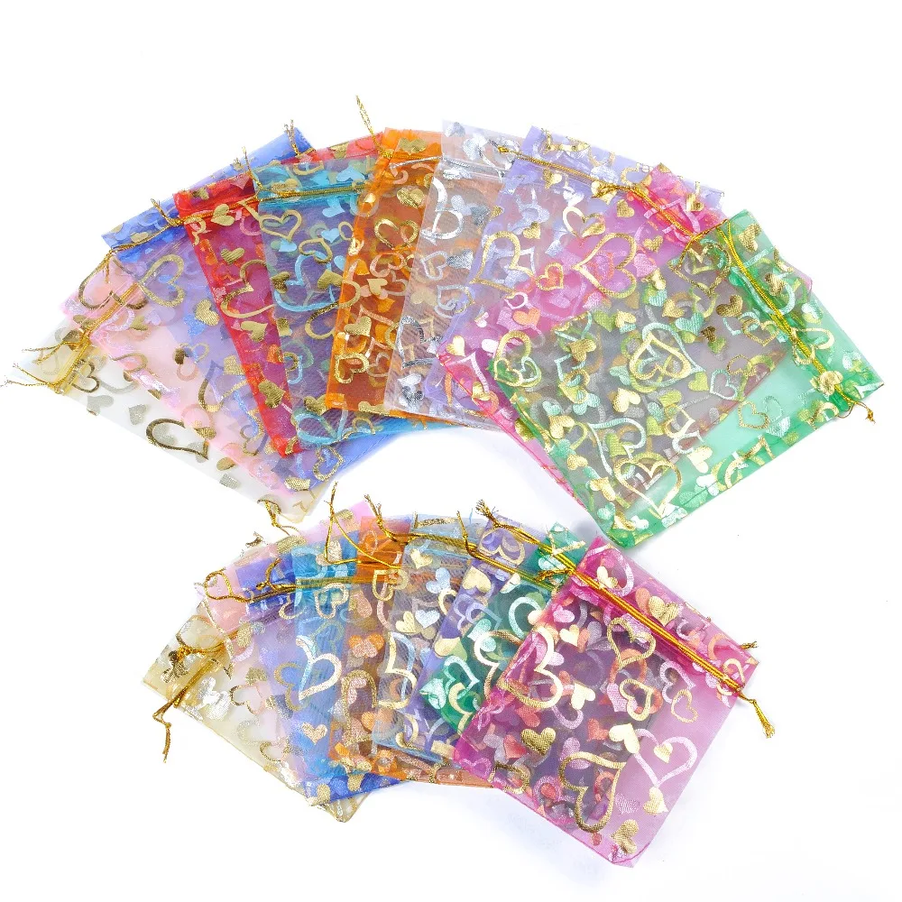 9x7cm//12x9cm Pure Color Organza Jewelry Packing Pouch Wedding Favors Gifts Bags