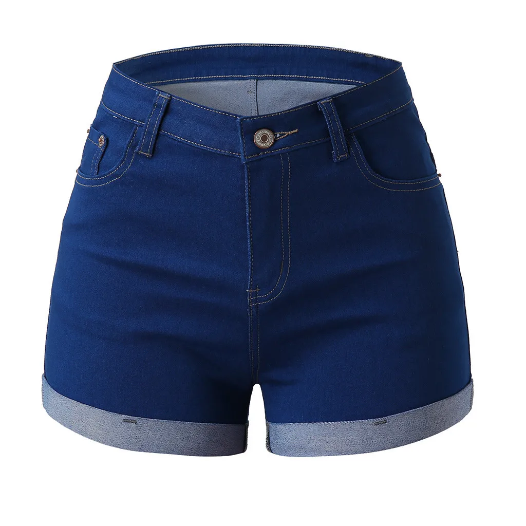 Летние женские короткие джинсовые шорты средней посадки с эффектом потертости для женщин 2019 Летние Новые повседневные сексуальные шорты