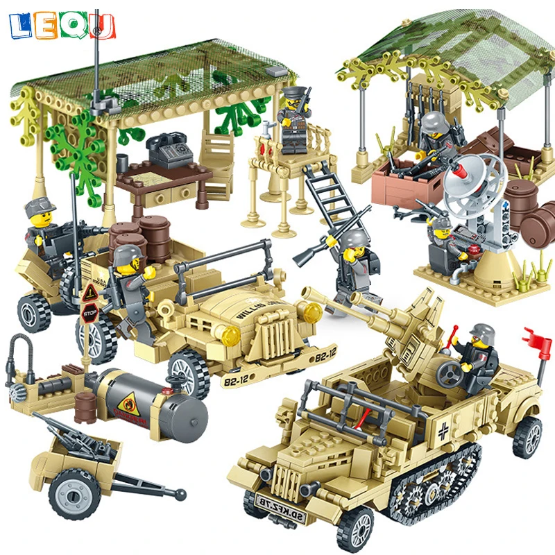 

Military Building Blocks Sets Tank Army Soldiers Armored Car Gun Bricks Creative Toys for Children LegoINGlys