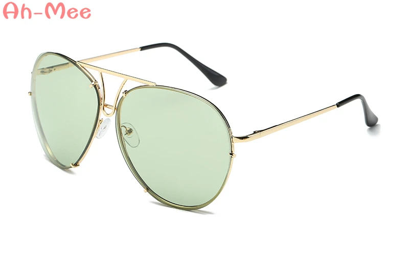

Oversized 2017 New Aviation Sunglasses Women Brand Designer Clear Gradient Pilot Mirror Sun glasses Flat Top Glasses UV400