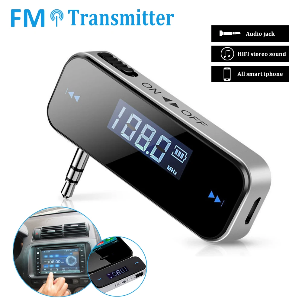 Universal Car MP3 Transmitter FM Transmitter 3.5mm Audio Adapter For
