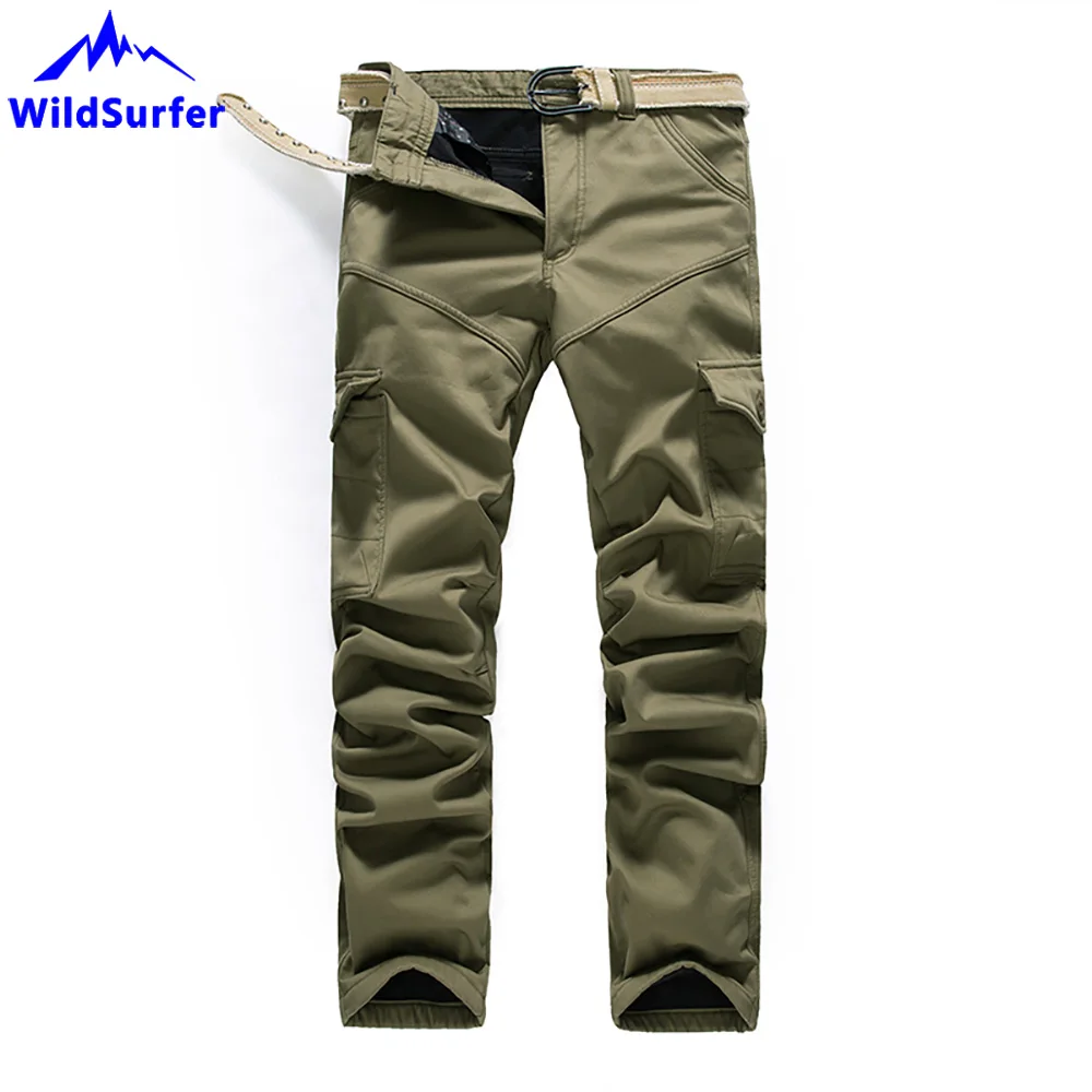Зимние мужские флисовые походные брюки, ветронепроницаемые флисовые брюки с карманами, большие размеры, мужские походные брюки WP110