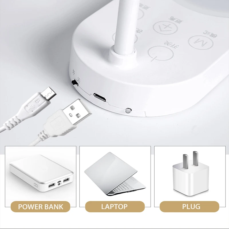  Innovative Dual Lamp Design USB Charging 5 Stops Cold/Warm Light Table Lamp Desk Table Light Led De - 32927706347