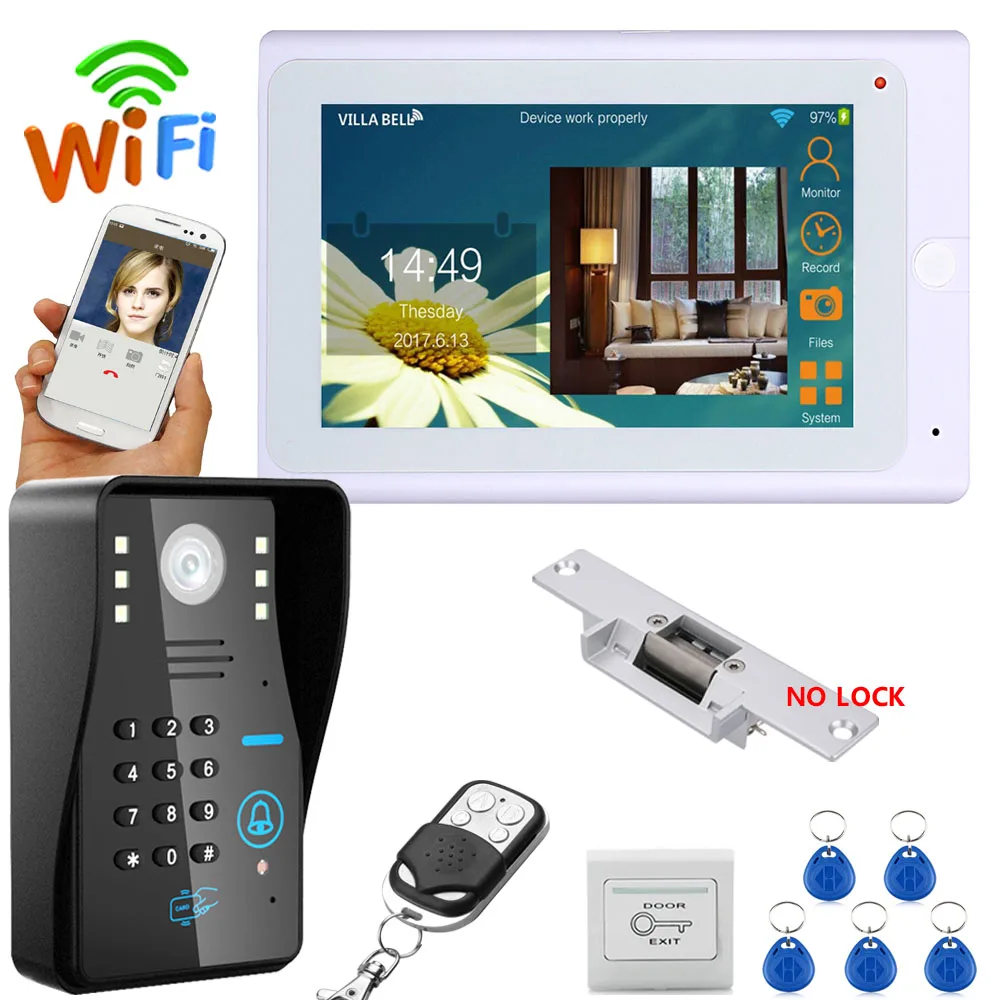 

YobangSecurity 7 Inch Monitor Wifi Wireless Video Door Phone Doorbell Camera Video Door Entry Intercom System Android IOS APP