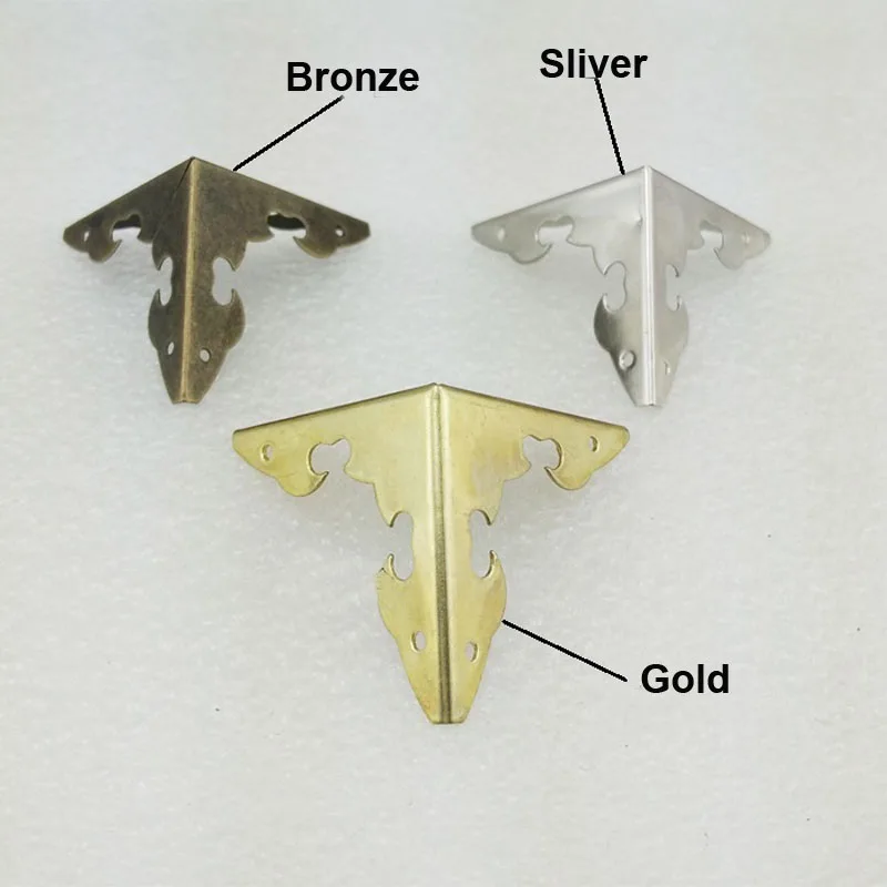 TungFull 30mm Corner Brackets flowers Corner Bracket Antique Brass