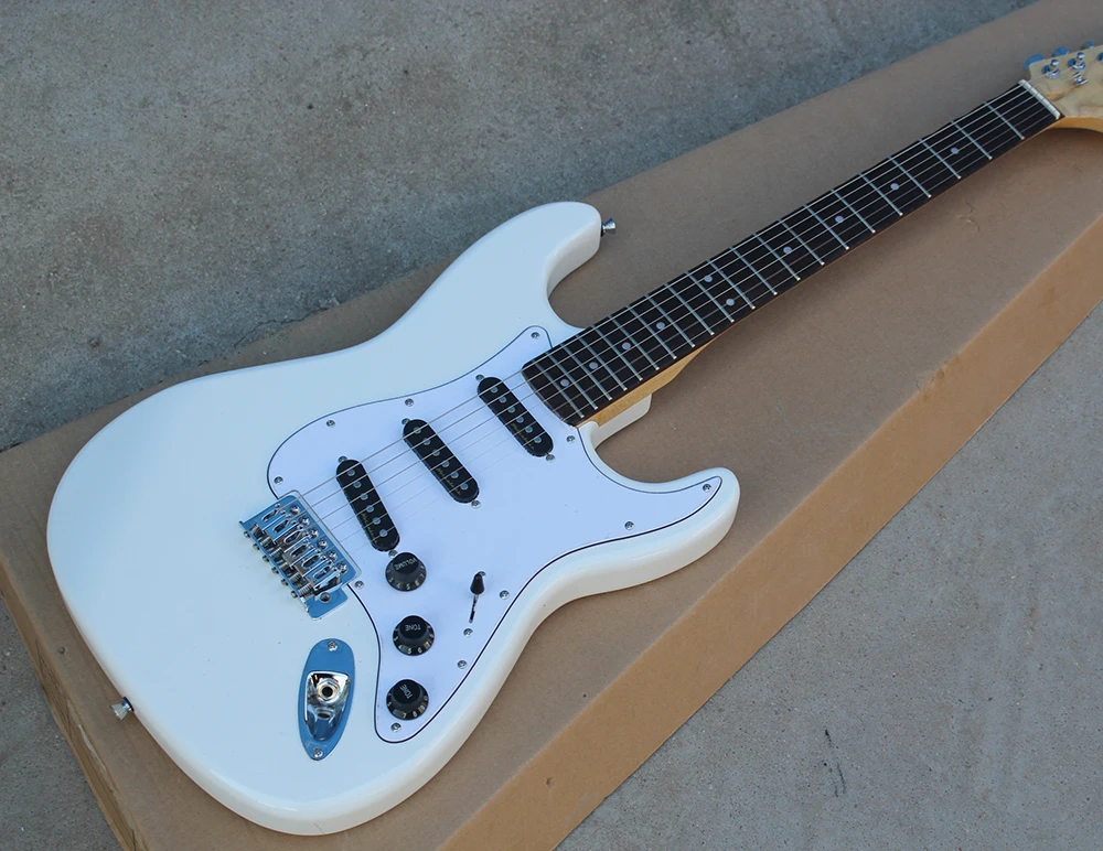 White pickguard black pickups Clearance