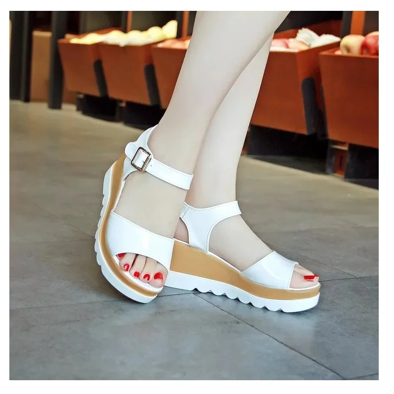 

Women Sandals 2019 Summer New Open Toe Fish Head Fashion platform High Heels Wedge Sandals women shoes Flip Flops Sandals