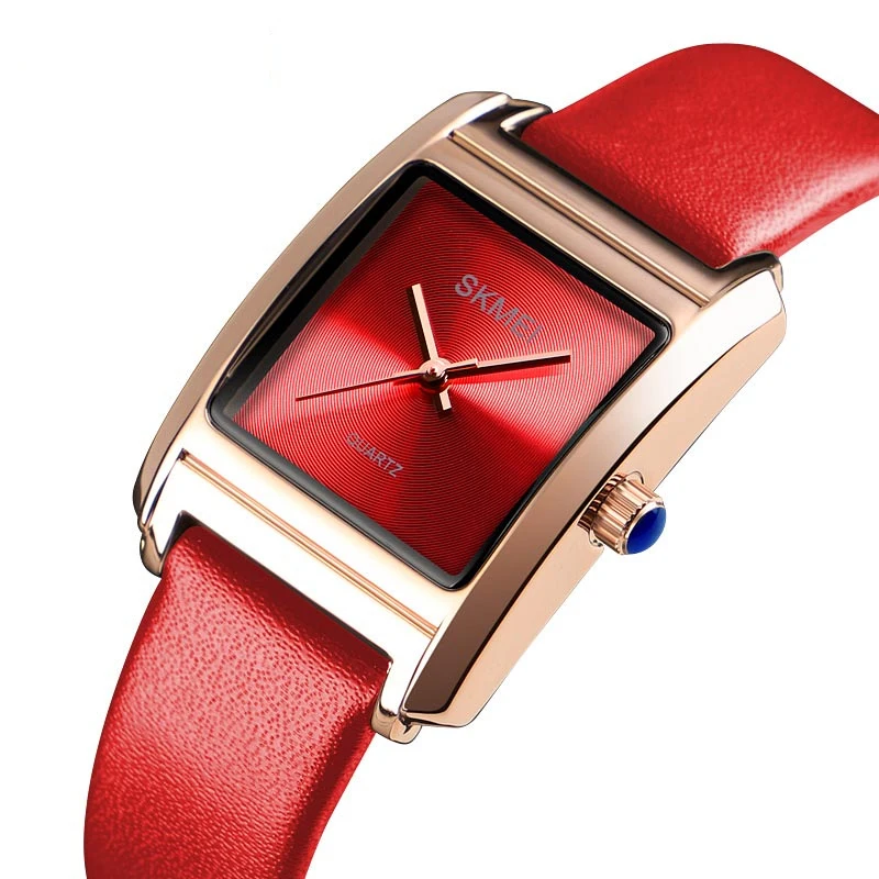 

SKMEI Leather Watch Flower Dial Women Quartz Wristwatches Quartz Analog Women Watch Casual Ladies Watches Reloj Mujer 1432