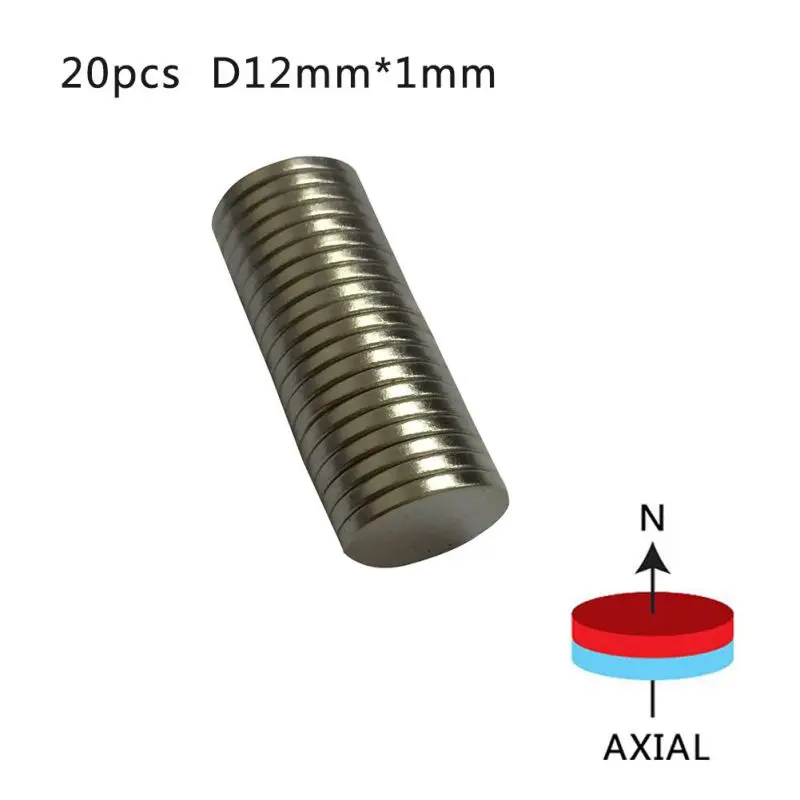 10/20/50/100 шт мини небольшой N50 магнитов диаметром 12x1 мм неодимовый магнит постоянногоо действия супер сильные круглые мощные магниты - Цвет: 20pcs